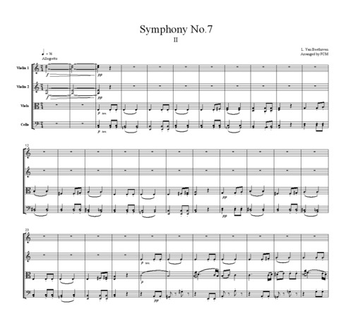 Product picture Beethoven Symphony No.7, 2nd mvt., for string quartet, CB003