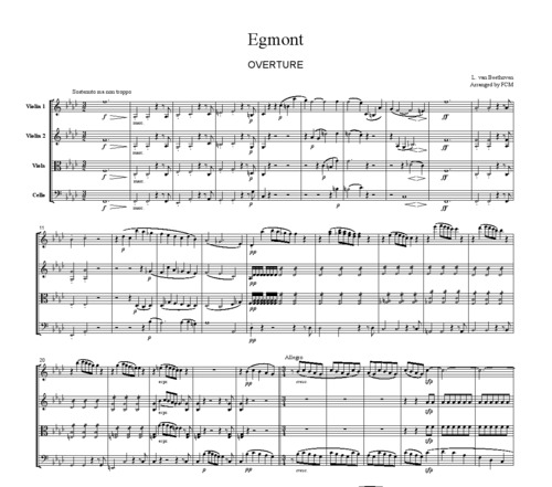 Product picture Beethoven Egmont Overture, for string quartet, CB004