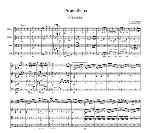 Product picture Beethoven Prometheus Overture, for string quartet, CB005