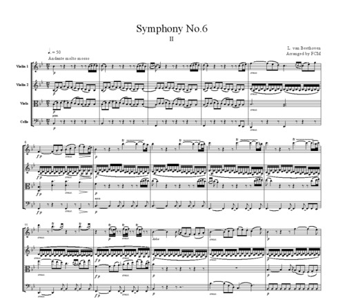 Product picture Beethoven Symphony No.6, 2nd Mvt., for string quartet, CB006