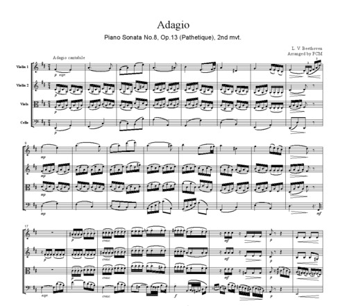 Product picture Beethoven Piano Sonata No.8, Op.13(Pathetique) 2nd mvt.
