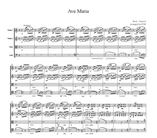 Product picture Bach - Gounod Ave Maria, for string quartet, CB213