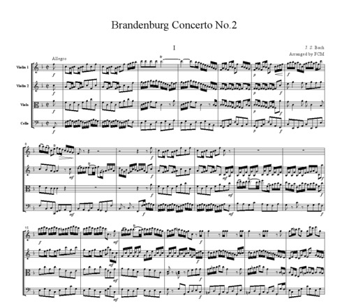 Product picture Bach Brandenburg Concerto No.2, all mvts., BWV1047