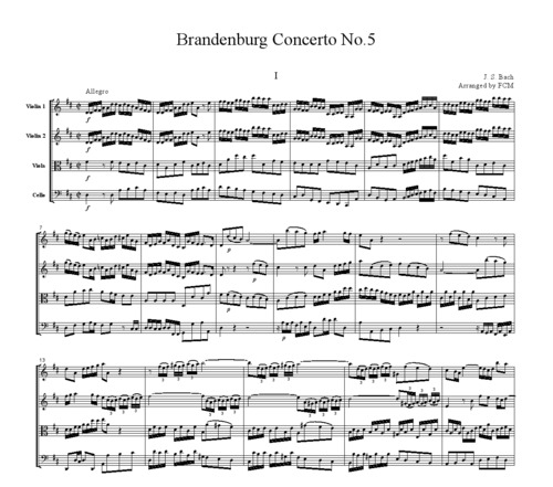 Product picture Bach Brandenburg Concerto No.5, all mvts., BWV1050, CB215