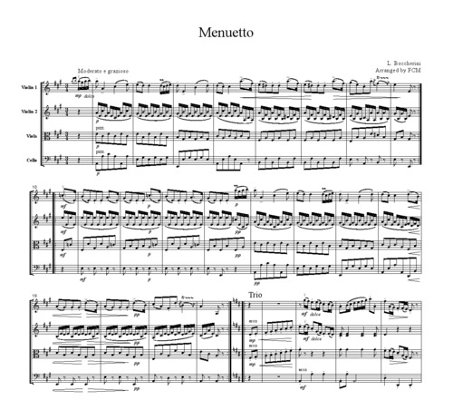 Product picture Boccherini Menuetto, for string quartet, CB401