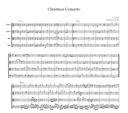 Product picture Corelli Christmas Concerto, for string quartet, CC101
