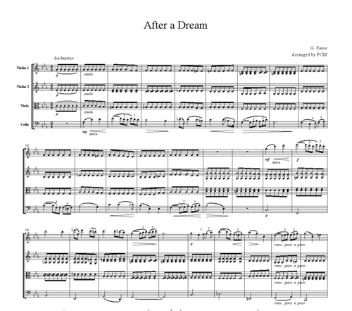 Product picture Faure After a Dream, for string quartet, CF102