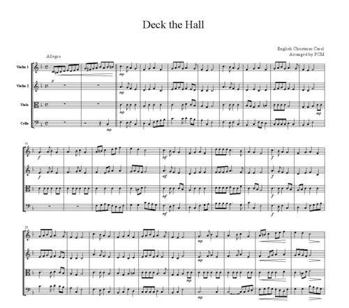 Product picture Christmas Carol Deck the Hall, for string quartet, CH903