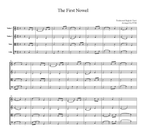 Product picture Christmas Carol The First Nowel, for string quartet, CH907