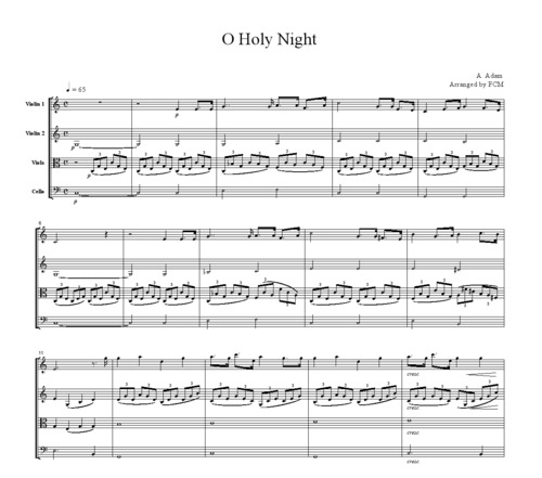 Product picture Christmas Carol O Holly Night, for string quartet, CH908