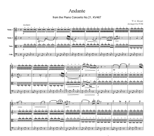 Product picture Mozart Andante from the Piano Concerto No.21, KV467, CM005