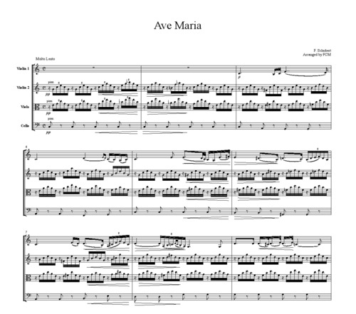 Product picture Schubert Ave Maria, for string quartet, CS001