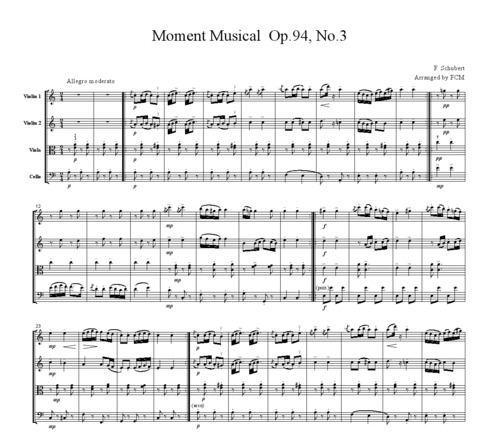 Product picture Schubert Moment Musical Op.94, No.3, CS002