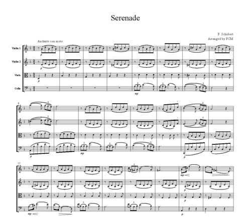 Product picture Schubert Serenade, for string quartet, CS003