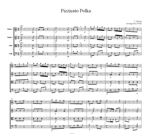 Product picture J.Strauss Pizzicato Porka, for string quartet, CS103