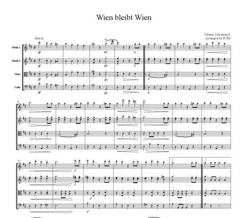 Product picture Schrammel Wien Bleibt Wien, for string quartet, CS201