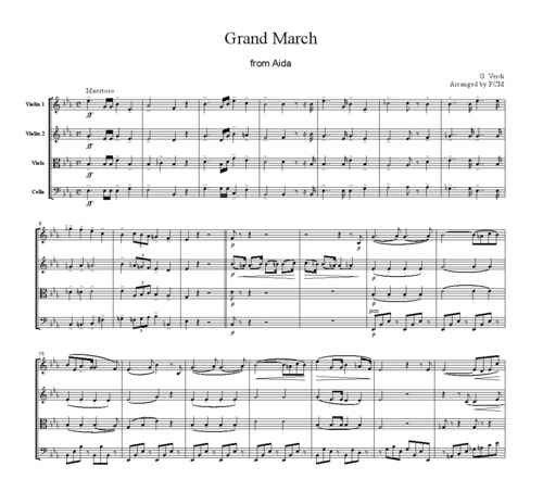 Product picture Verdi Grand March from Aida, for string quartet, CV002