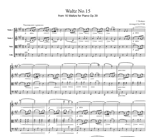 Product picture Brahms Waltz No.15 from Waltzs for Piano Op.39, CB306
