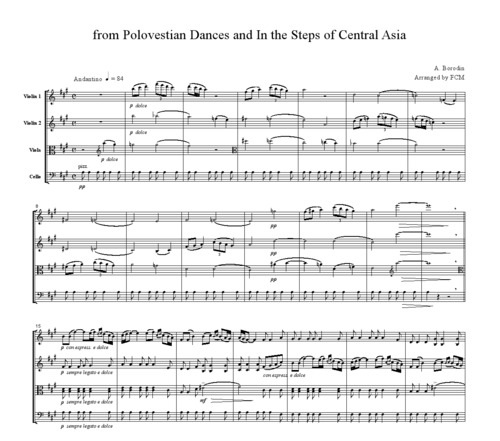 Product picture Borodin from Polovestian Dances and In the Steps of Central Asia, for string quartet, CB502
