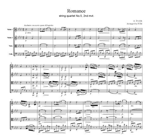 Product picture Dvorak Romance String Quartet No.5, 2nd mvt., CD204