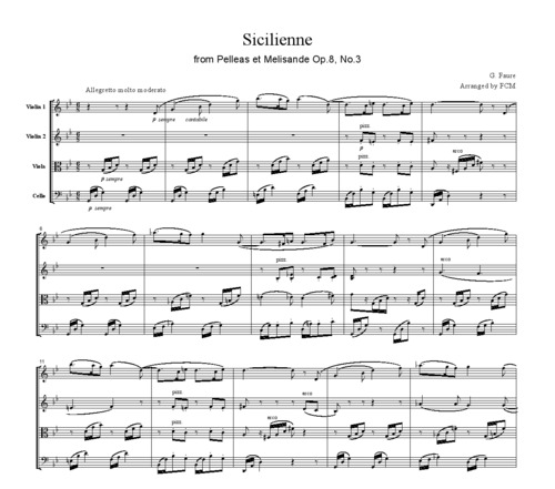 Product picture Faure Sicilienne from Pelleas et Melisande Op.8, No.3, CF104