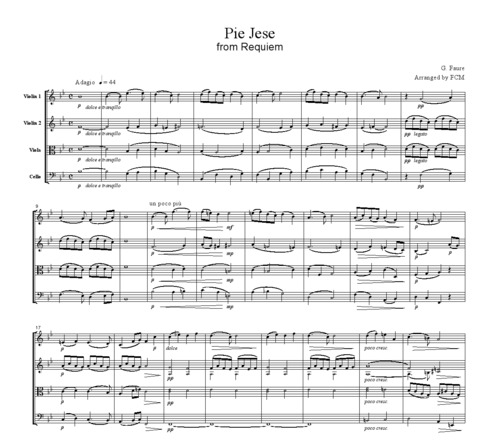 Product picture Faure Pie Jese from Requiem, for string quartet, CF105