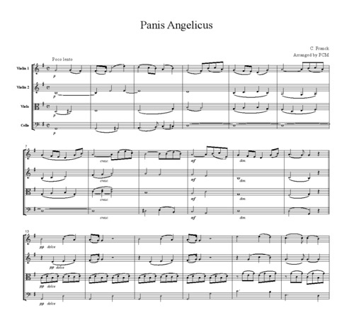 Product picture Franck Panis Angelicus, for string quartet, CF201