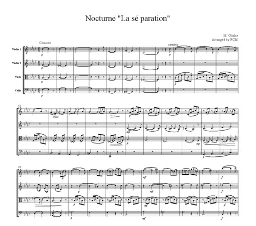 Product picture Grinka Nocturne La separation, for string quartet, CG102