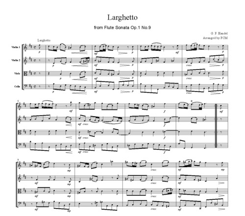 Product picture Handel Larghetto from Flute Sonata Op.1, No.9, CH110