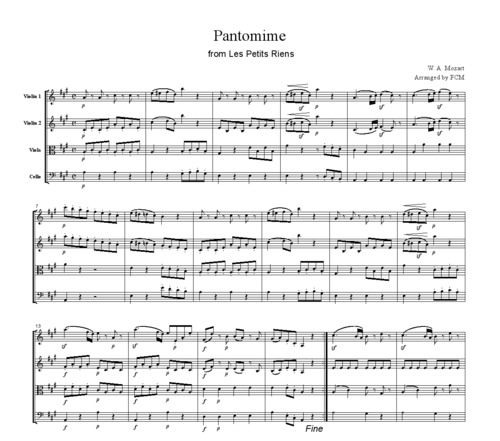 Product picture Mozart Pantomime from Les Petits Riens, CM016