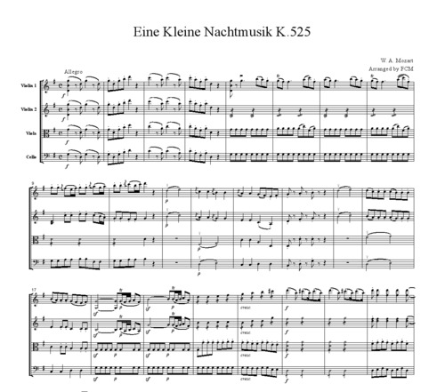 Product picture Mozart Eine Kleine Nachtmusik K.525, all mvts, CM018