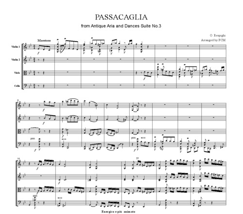 Product picture Respighi Passacaglia from Ancient Airs and Dances Suite No.3, CR004