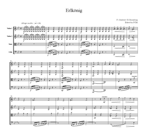 Product picture Schubert Erlkonig (Erl King), for string quartet, CS006