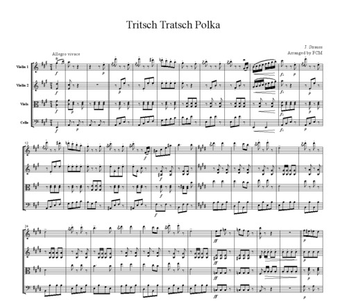 Product picture J.Strauss Trisch Trasch Polka, for string quartet, CS109