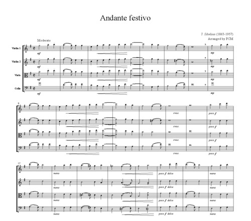 Product picture Sibelius Andante festivo, for string quartet, CS601