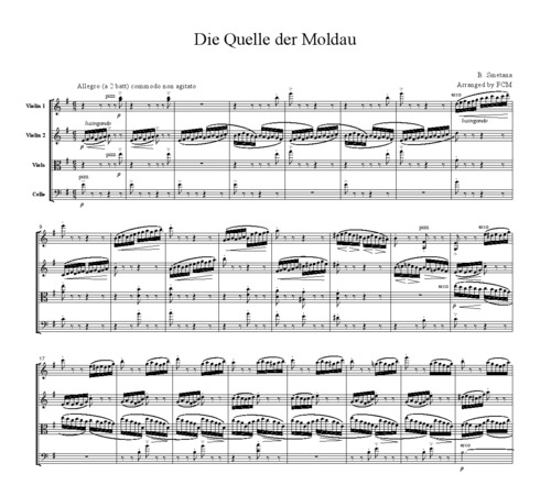 Product picture Smetana Die Quelle der Moldau, for string quartet, CS701