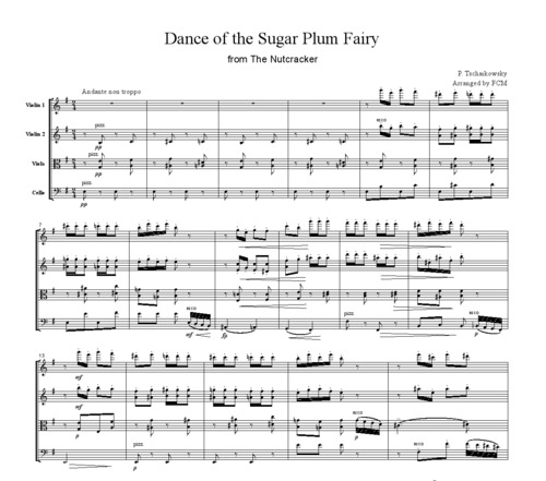 Product picture Tchaikowsky Dance of the Sugar Plum Fairy from The Nutcracker, for string quartet, CT008