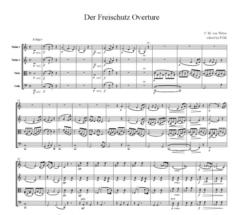 Product picture Weber Der Freischutz Overture, for string quartet, CW101