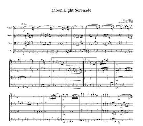 Product picture Glenn Miller Moon Light Serenade, for string quartet, ML005