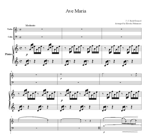 Product picture Bach-Gounod Ave Maria, for piano trio, PB001