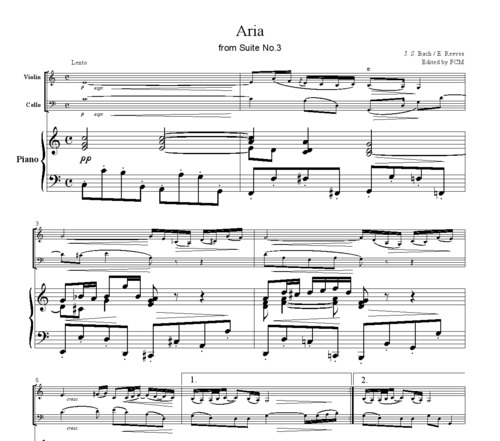 Product picture Bach Aria from Suite No.3, for piano trio, PB004