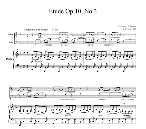 Product picture Chopin  Chanson De Ladieu (Etude Op.10, No.3), PC101