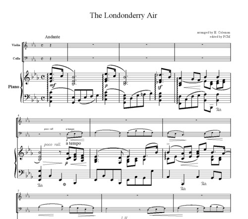 Product picture The Londonderry Air, for piano trio, PM201