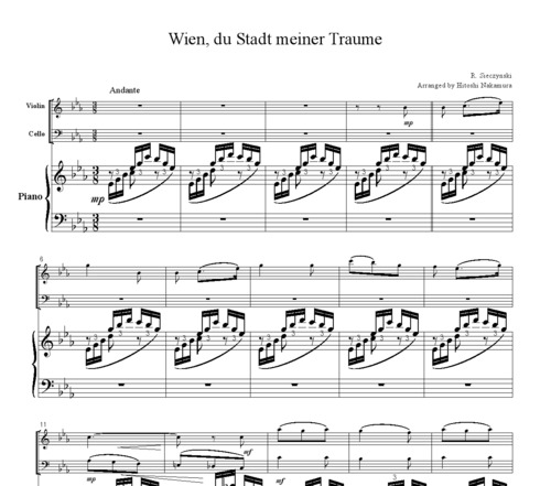 Product picture Sieczynsky Vienna, City of my Dreams, for piano trio, PS001