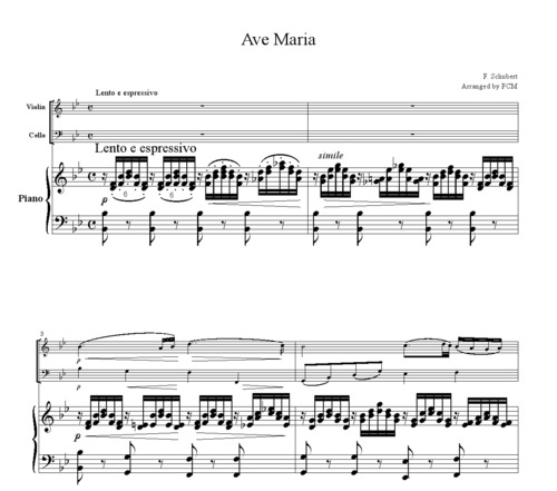 Product picture Schubert  Ave Maria, for piano trio, PS101