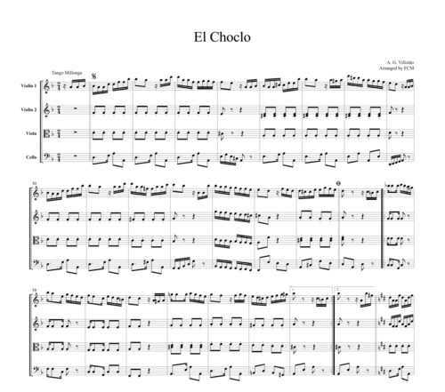 Product picture Tango El Choclo, for string quartet, TA002