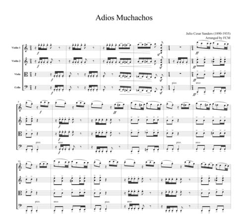 Product picture Tango Adios Muchachos, for string quartet, TA008