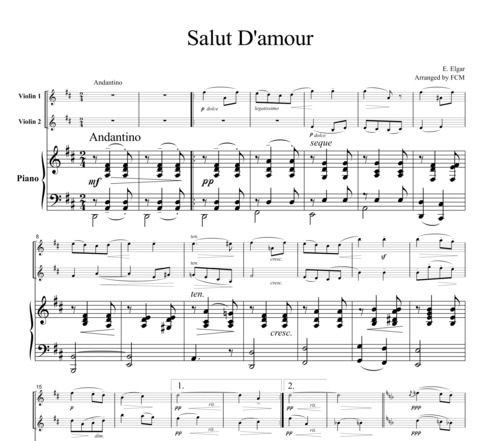 Product picture Elgar Salut Damour, for 2 violins & piano, VN206