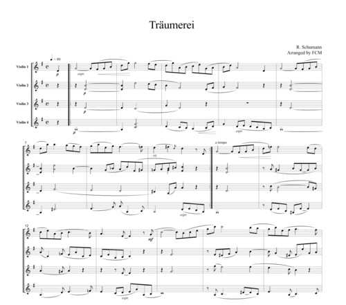 Product picture Schumann  Traumerei (Dreaming), for 4 violins, VN402