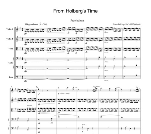 Product picture Grieg From Horbergs Time, for string orchestra, SG010